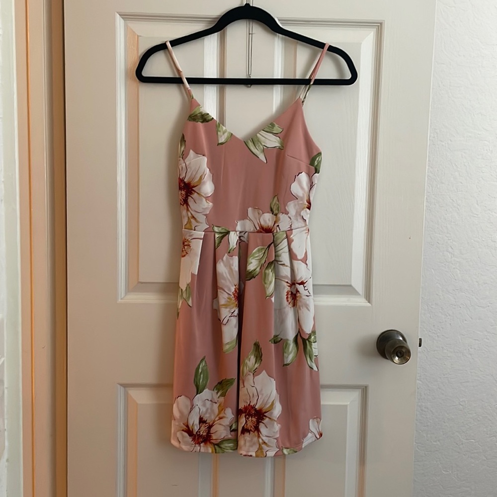 Floral Pink Dress (XS)